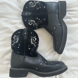Embellished Black Cowgirl Boots